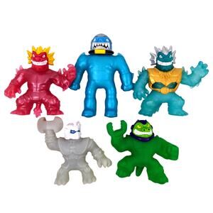 Heroes of Goo Jit Zu Action Figure Lot Pantaro Sharkman Rock Jaw Blazagon x2